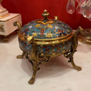 bonbonniere bronze email cloisonne barbedienne 2