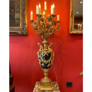candelabre sirenes luminaire bronze dore napoleon iii 1